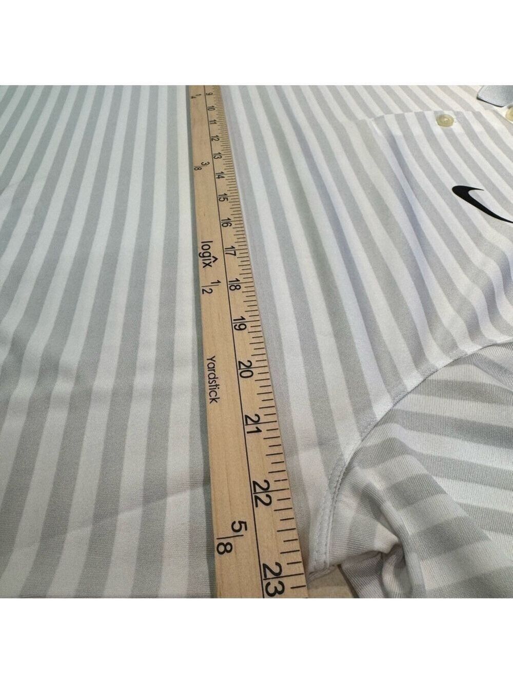 Nike Golf Dri Fit Polo Shirt Men's White Stripe Large - Picture 7 of 7